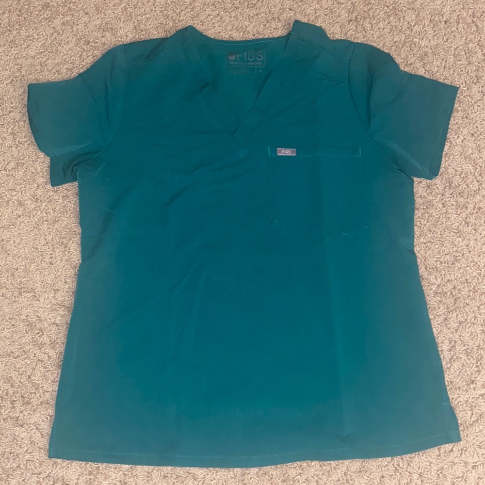 Figs hunter green Catarina scrub top